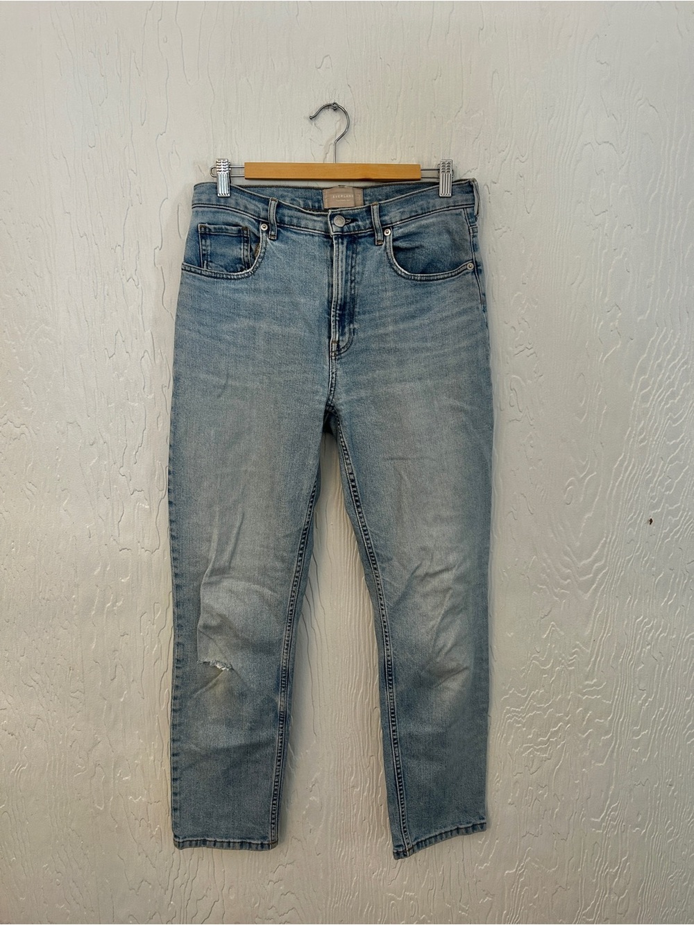 EVERLANE The Cheeky Jean 30 Light Wash High Rise Straight Leg Stretch